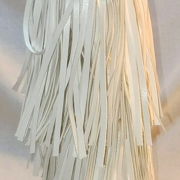 Liliana Fringed White Leather Cowgirl Boots Brand New With Tags No Box. Size 5.5 - Picture 10 of 12